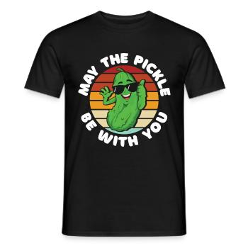 May The Pickle Be With You - Männer T-Shirt - Schwarz - Vorne - AI Model Male 178 light (178cm)