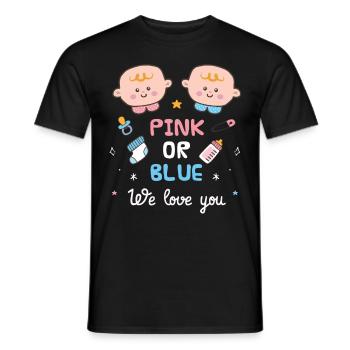 Pink Or Blue We Love You - Men's T-Shirt - black - Front - AI Model Male 178 light (178cm)