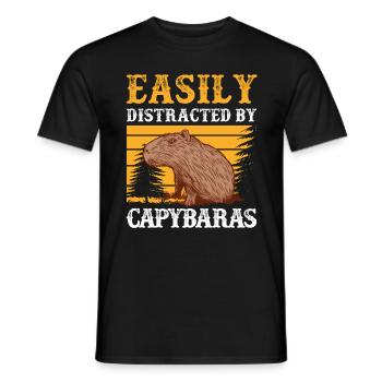 Capybara J’étais distrait capybara - T-shirt homme - noir - Devant - AI Model Male 178 light (178cm)