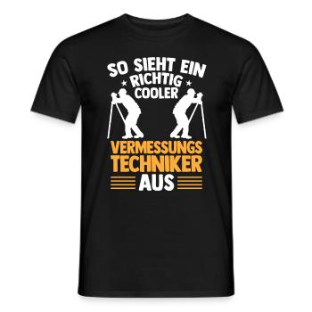 Richtig cooler Vermessungstechniker Vermesser - Männer T-Shirt - Schwarz - Vorne - AI Model Male 178 light (178cm)