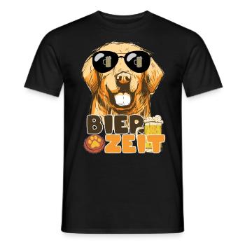 Golden Retriever Bierzeit Hund und Bier - Männer T-Shirt - Schwarz - Vorne - AI Model Male 178 light (178cm)