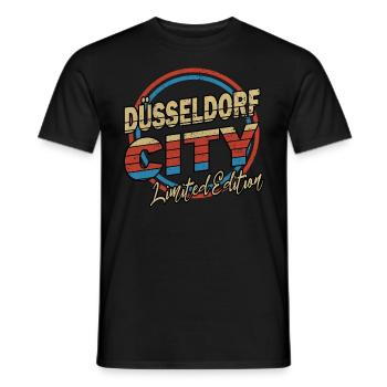 Dusseldorf Allemagne City Police 80s Style - T-shirt homme - noir - Devant - AI Model Male 178 light (178cm)