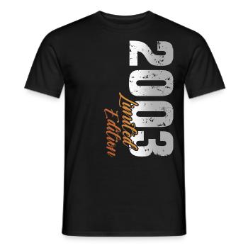 20th birthday 2003 Born 20 years - Men's T-Shirt - black - Front - AI Model Male 178 light (178cm)