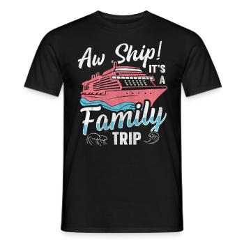 Aw Navire! C’est un voyage en famille | Croisière en famille - T-shirt homme - noir - Devant - AI Model Male 178 light (178cm)
