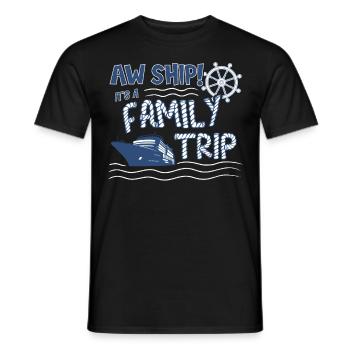 Aw Navire! C’est un voyage en famille | Croisière en famille - T-shirt homme - noir - Devant - AI Model Male 178 light (178cm)