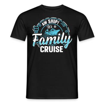 Aw Navire! C’est un voyage en famille | Croisière en famille - T-shirt homme - noir - Devant - AI Model Male 178 light (178cm)
