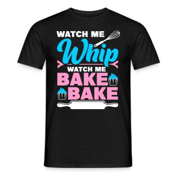 Funny Watch Me Whip For Bakers - Männer T-Shirt - Schwarz - Vorne - AI Model Male 178 light (178cm)