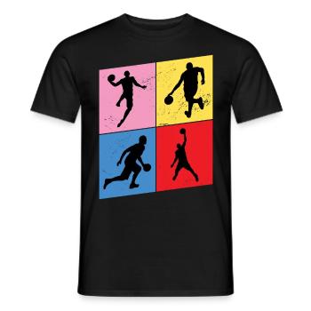 Basketball Basketballspieler Spieler Vintage Retro - Männer T-Shirt - Schwarz - Vorne - AI Model Male 178 light (178cm)