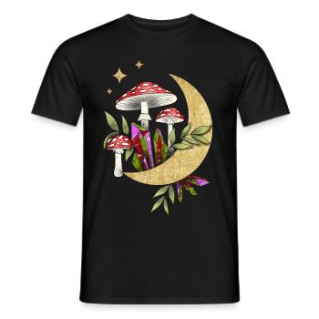 Champignons au clair de lune - T-shirt homme - noir - Devant - AI Model Male 178 light (178cm)