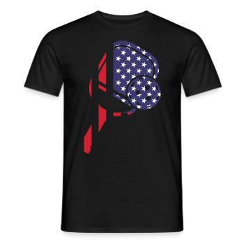 Pickleball Paddle American Flag - Men's T-Shirt - black - Front - AI Model Male 178 light (178cm)