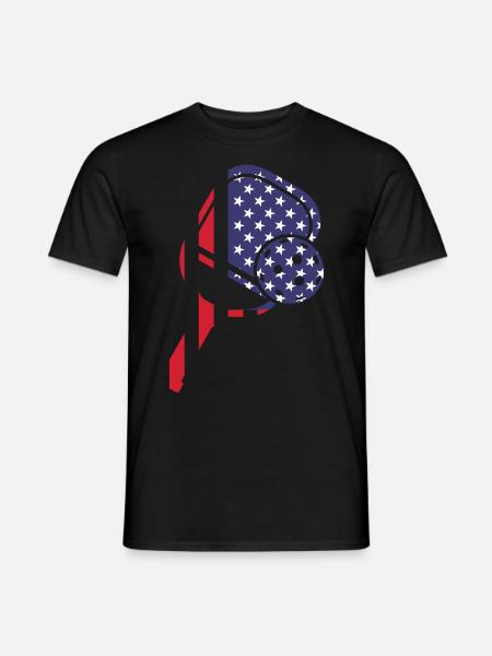 Pickleball Paddle American Flag - Men's T-Shirt - black