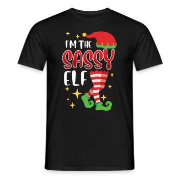 Freche Elfe Ich bin die sassy Elfe Nikolaus - Männer T-Shirt - Schwarz - Vorne - AI Model Male 178 light (178cm)