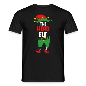 Le chef Elf Boss Elf Papa Christmas - T-shirt homme - noir - Devant - AI Model Male 178 light (178cm)