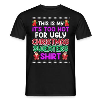Trop chaud pour les pulls de Noël Moche Noël - T-shirt homme - noir - Devant - AI Model Male 178 light (178cm)