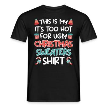 Trop chaud pour les pulls de Noël moches - T-shirt homme - noir - Devant - AI Model Male 178 light (178cm)