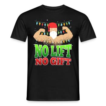 No Lift no Gift Nicholas Bodybuilder Christmas - Men's T-Shirt - black - Front - AI Model Male 178 light (178cm)