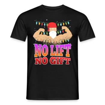 No Lift no Gift Nicholas Bodybuilder Christmas - Men's T-Shirt - black - Front - AI Model Male 178 light (178cm)