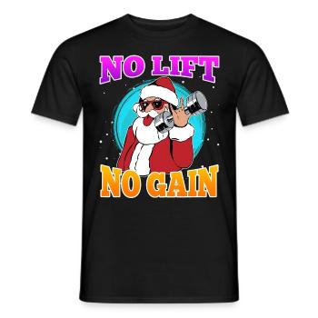 No Lift no Gain Nikolaus No Lift no Gift - Men's T-Shirt - black - Front - AI Model Male 178 light (178cm)