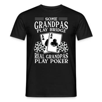 Certains grands-pères jouent au bridge De vrais grands-pères jouent au poker - T-shirt homme - noir - Devant - AI Model Male 178 light (178cm)