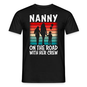 Assistante maternelle sur la route avec son équipage Assistante maternelle - T-shirt homme - noir - Devant - AI Model Male 178 light (178cm)