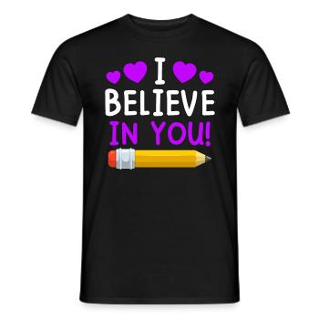 Lehrerin ich glaube an dich Lehrer - Männer T-Shirt - Schwarz - Vorne - AI Model Male 178 light (178cm)