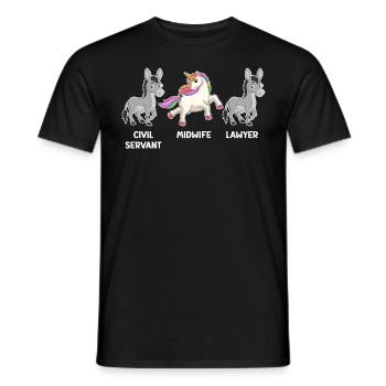 Licorne Avocate fonctionnaire Je suis sage-femme - T-shirt homme - noir - Devant - AI Model Male 178 light (178cm)