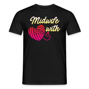 Je suis sage-femme avec cœur sage-femme - T-shirt homme - noir - Devant - AI Model Male 178 light (178cm)