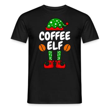 Kaffee Elfe Kaffeetrinker - Männer T-Shirt - Schwarz - Vorne - AI Model Male 178 light (178cm)