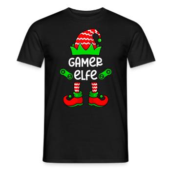 Gamer Elfe Gaming Zocken Spieler - Männer T-Shirt - Schwarz - Vorne - AI Model Male 178 light (178cm)