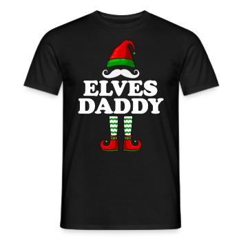 Elves Papa Christmas Father Elves Family - Men's T-Shirt - black - Front - AI Model Male 178 light (178cm)