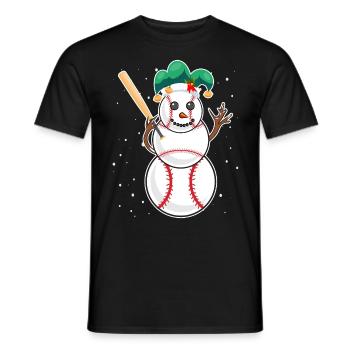 Baseball Schneemann Baseball Spieler Baseballer - Männer T-Shirt - Schwarz - Vorne - AI Model Male 178 light (178cm)