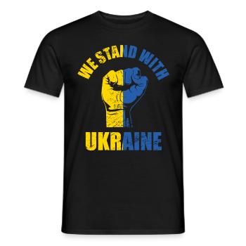 We Stand With Ukraine - Männer T-Shirt - Schwarz - Vorne - AI Model Male 178 light (178cm)