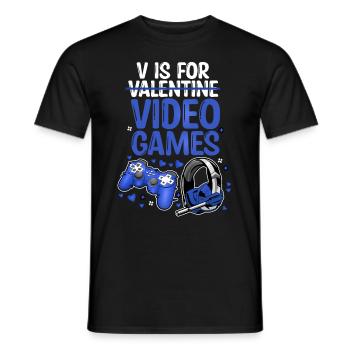 V Is For Video Games - Männer T-Shirt - Schwarz - Vorne - AI Model Male 178 light (178cm)