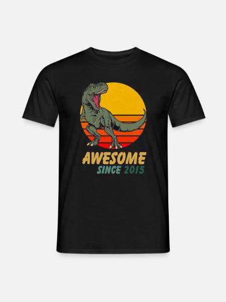 Dinosaurier Trex Awesome Since 2015 - Männer T-Shirt - Schwarz