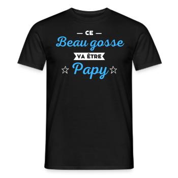 Ce beau gosse va être papy - T-shirt homme - noir - Devant - AI Model Male 178 light (178cm)