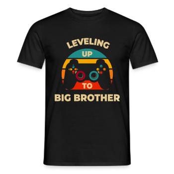 Leveling Up To Brother - Men's T-Shirt - black - Front - AI Model Male 178 light (178cm)