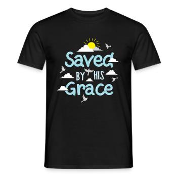 Sauvé par sa grâce - T-shirt homme - noir - Devant - AI Model Male 178 light (178cm)