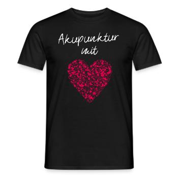 Akupunktur mit Herz Akupunkteurin Nadelung Nadel - Männer T-Shirt - Schwarz - Vorne - AI Model Male 178 light (178cm)