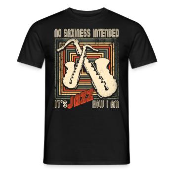 Saxophone Saxophone player - Men's T-Shirt - black - Front - AI Model Male 178 light (178cm)