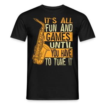 Saxophone Lecteur de saxophone - T-shirt homme - noir - Devant - AI Model Male 178 light (178cm)