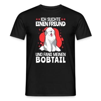 Ich fand meinen Bobtail Altenglischer Bobtail - Männer T-Shirt - Schwarz - Vorne - AI Model Male 178 light (178cm)