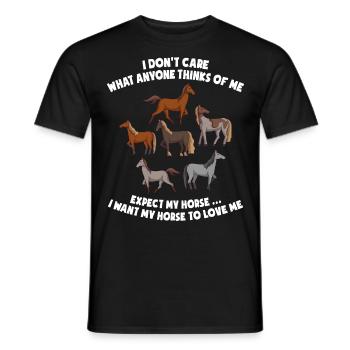 I Don't Care What Anyone Thinks Of Me Pferde - Männer T-Shirt - Schwarz - Vorne - AI Model Male 178 light (178cm)