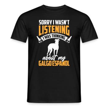 Pensé à mon Galgo Espanol Galgo Espanol - T-shirt homme - noir - Devant - AI Model Male 178 light (178cm)