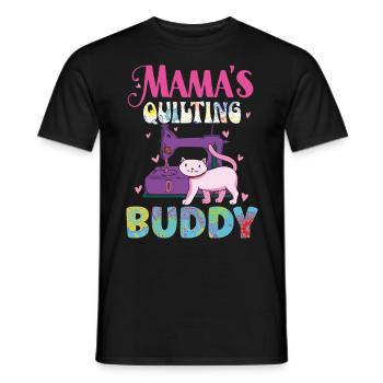 Mama’s Quilting Buddy Sewer Coudre Quilt Quilter - T-shirt homme - noir - Devant - AI Model Male 178 light (178cm)