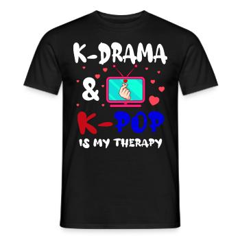 K-drama & K-pop est ma thérapie Aegyo Saranghae - T-shirt homme - noir - Devant - AI Model Male 178 light (178cm)