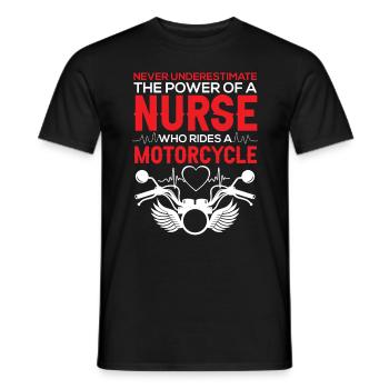 Funny Nurse Motorcycle Nursing - Men's T-Shirt - black - Front - AI Model Male 178 light (178cm)