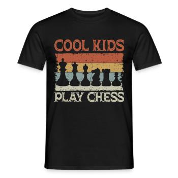 Cool Kids Play Chess Vintage Chess Player - T-shirt homme - noir - Devant - AI Model Male 178 light (178cm)
