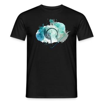 Düsseldorf Allemagne City Skyline Splash Coloré - T-shirt homme - noir - Devant - AI Model Male 178 light (178cm)
