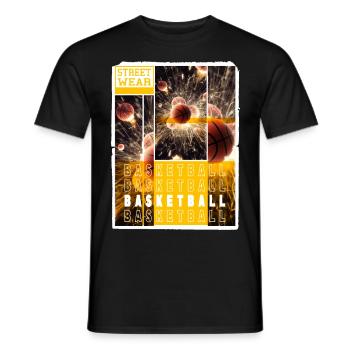 Basketball Basketballer Dunking Sport Vintage - Männer T-Shirt - Schwarz - Vorne - AI Model Male 178 light (178cm)