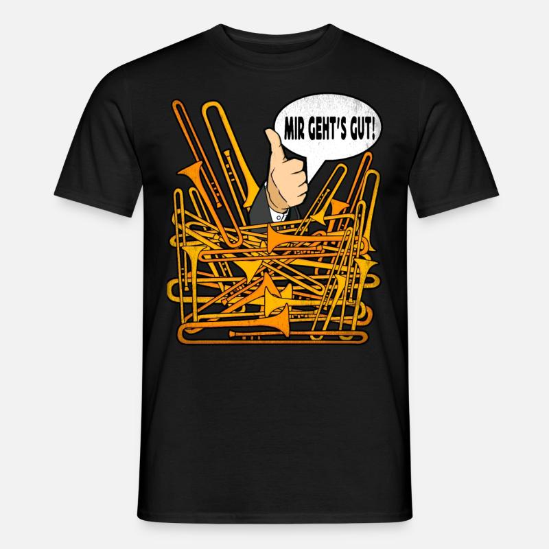 Posaune Instrument Posaunenbläser Blechblasmusik - Männer T-Shirt - Schwarz